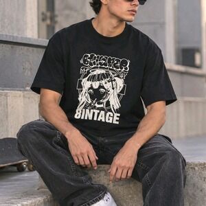 Bambi Graphic T Shirt Black Anime Graffiti 8INTAGE Streetwear Oversized‎ Tee XL